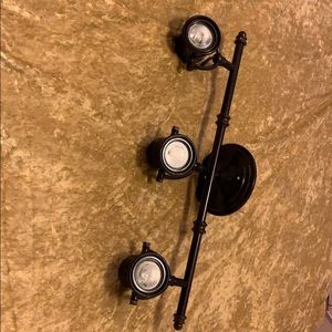 3-bulb LED ceiling light in aged bronze